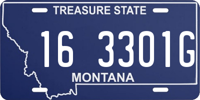 MT license plate 163301G