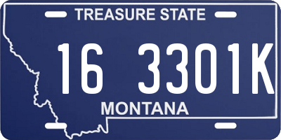 MT license plate 163301K