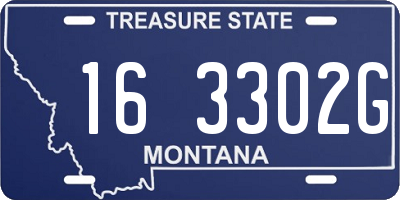 MT license plate 163302G