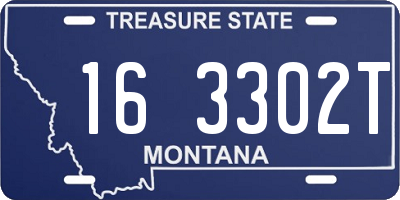MT license plate 163302T