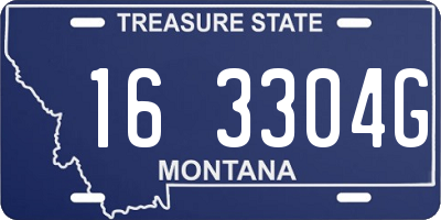 MT license plate 163304G
