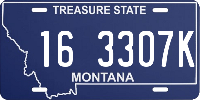 MT license plate 163307K