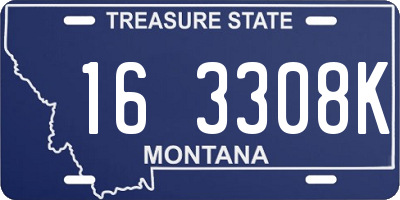 MT license plate 163308K