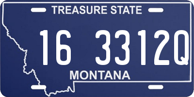 MT license plate 163312Q