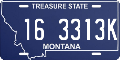 MT license plate 163313K