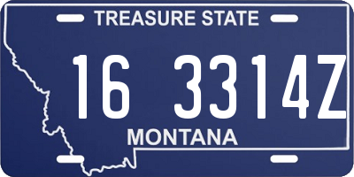 MT license plate 163314Z