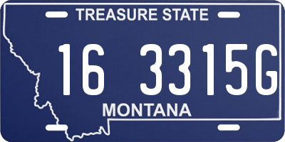 MT license plate 163315G