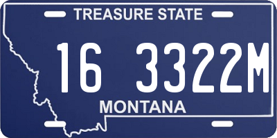 MT license plate 163322M