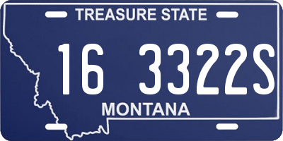 MT license plate 163322S
