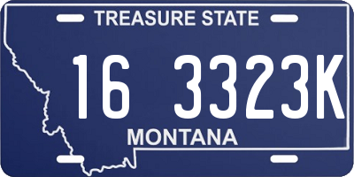 MT license plate 163323K
