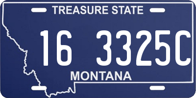 MT license plate 163325C