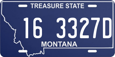 MT license plate 163327D