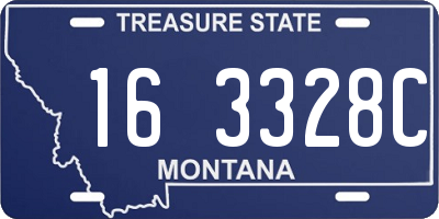 MT license plate 163328C
