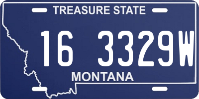 MT license plate 163329W