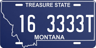 MT license plate 163333T