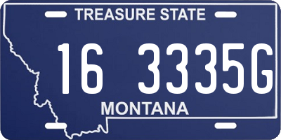 MT license plate 163335G