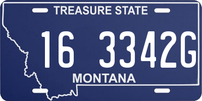 MT license plate 163342G
