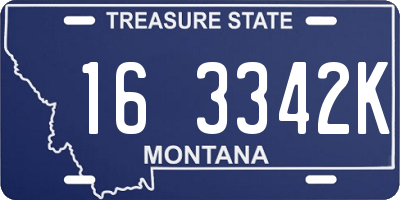 MT license plate 163342K
