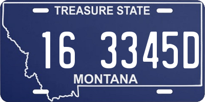 MT license plate 163345D
