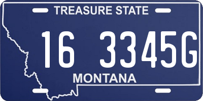 MT license plate 163345G