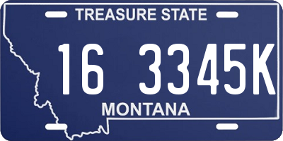 MT license plate 163345K