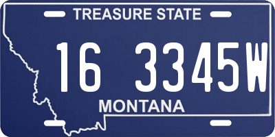 MT license plate 163345W