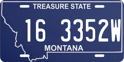 MT license plate 163352W
