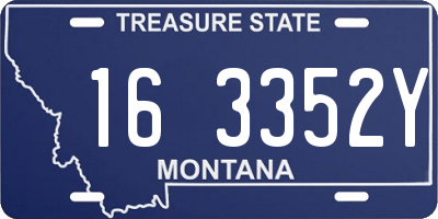 MT license plate 163352Y