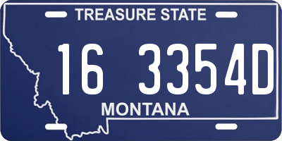 MT license plate 163354D