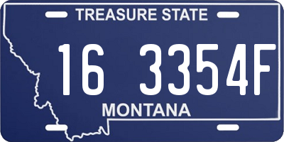 MT license plate 163354F