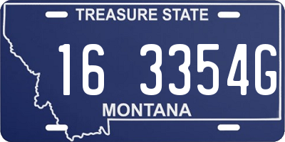 MT license plate 163354G