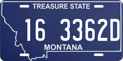 MT license plate 163362D