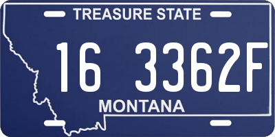MT license plate 163362F