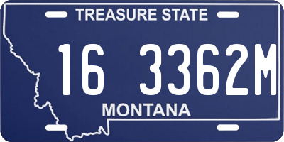 MT license plate 163362M