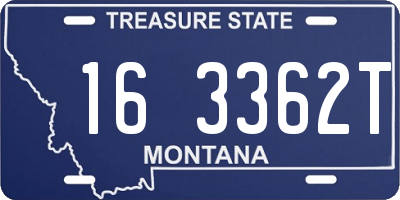 MT license plate 163362T