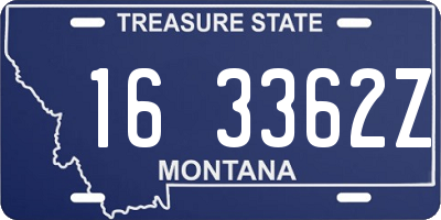 MT license plate 163362Z