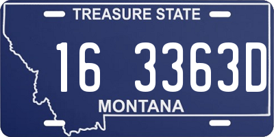 MT license plate 163363D