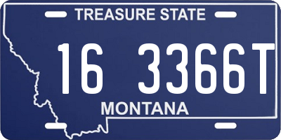 MT license plate 163366T
