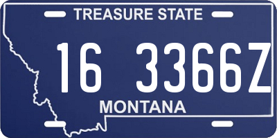 MT license plate 163366Z