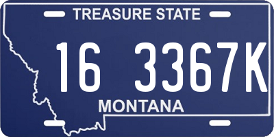 MT license plate 163367K