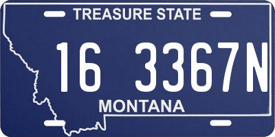 MT license plate 163367N