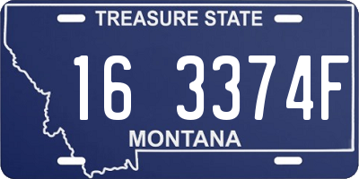 MT license plate 163374F