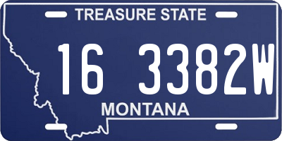 MT license plate 163382W