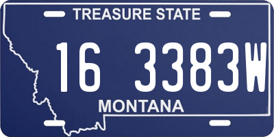 MT license plate 163383W