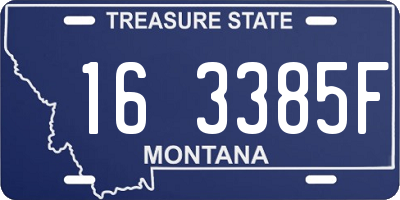 MT license plate 163385F