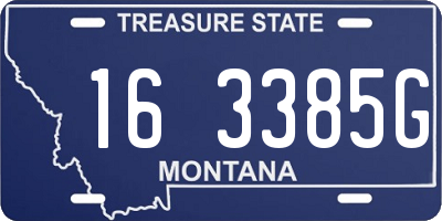 MT license plate 163385G