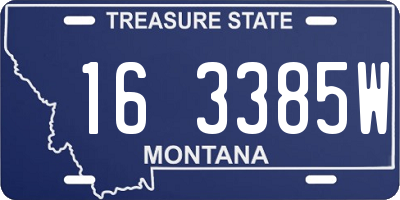MT license plate 163385W