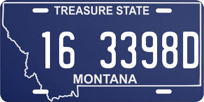 MT license plate 163398D