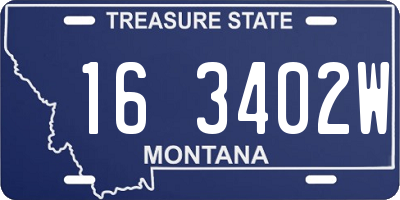 MT license plate 163402W