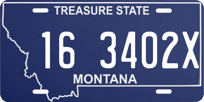 MT license plate 163402X
